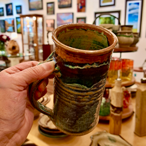 #250739 Beer Stein Blue/Brown/Red $22 at Hunter Wolff Gallery